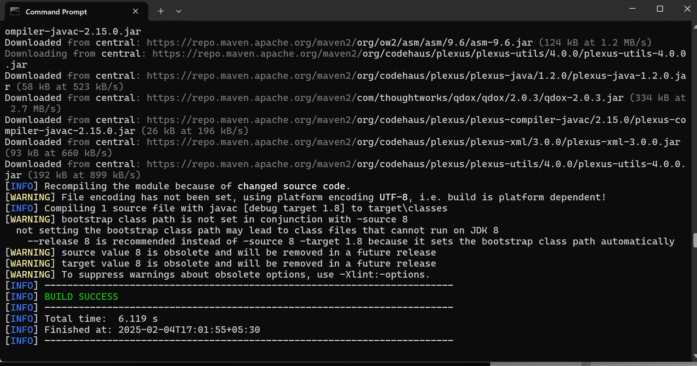 Compile or build Success CMD Compile or build Success CMD