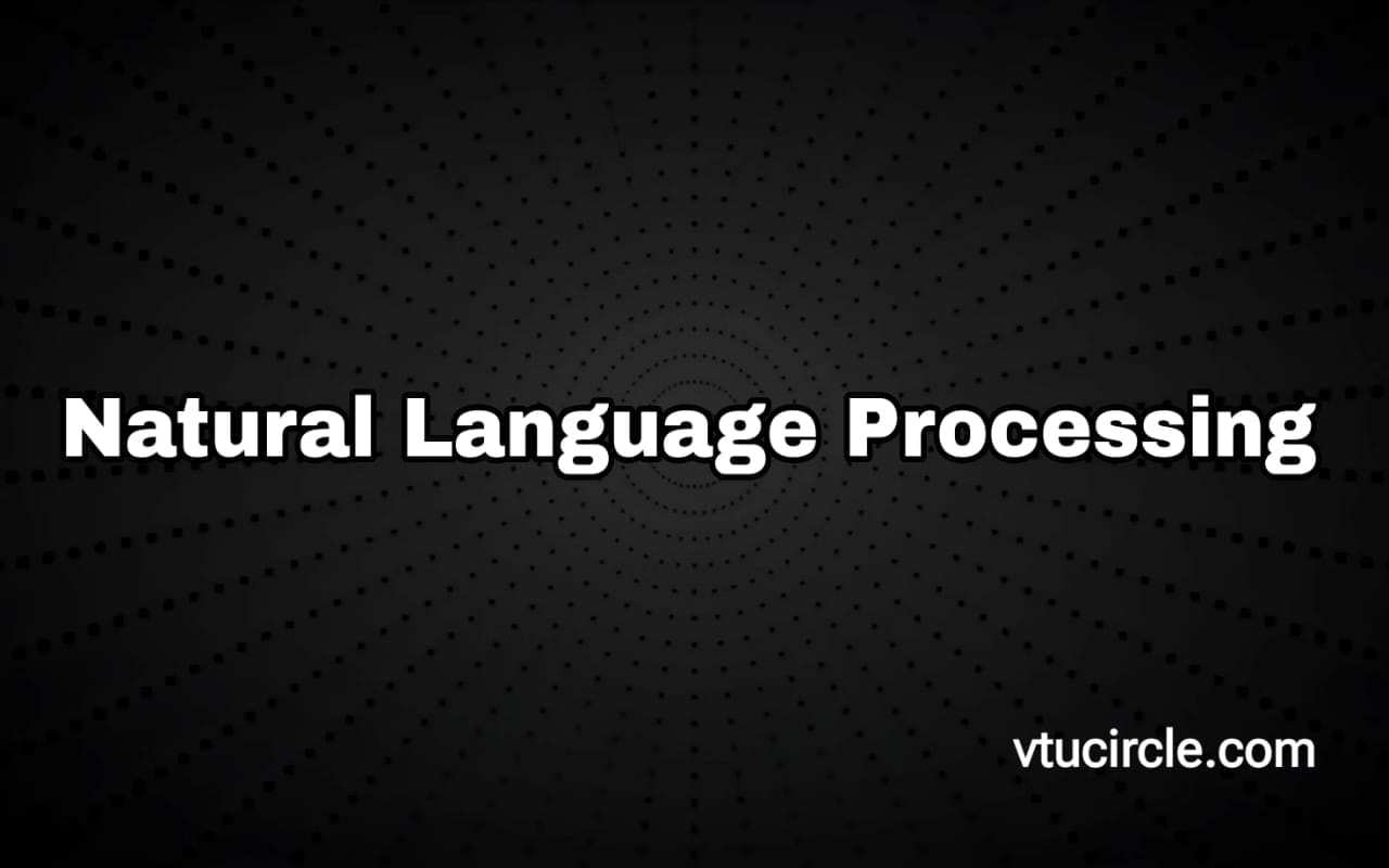 Natural Language Processing BCS714B