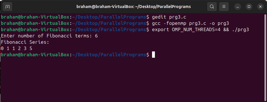 Program3 ubuntu output Program3 ubuntu output