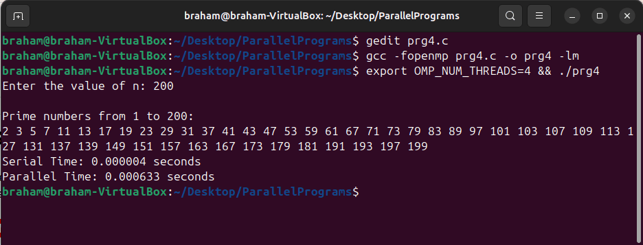 Program4 ubuntu output