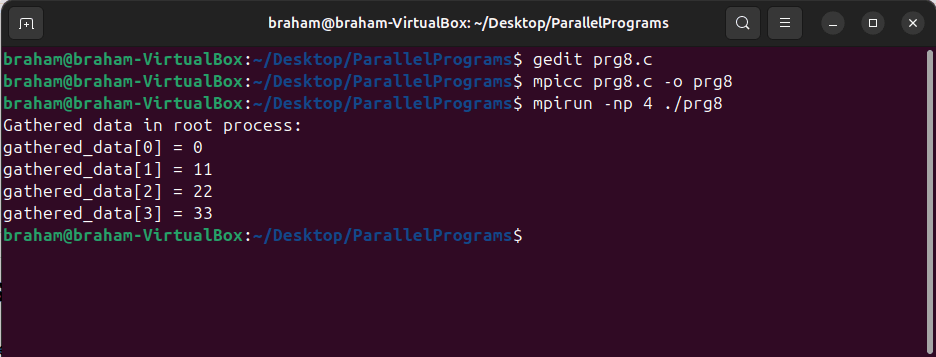 Program8 ubuntu output