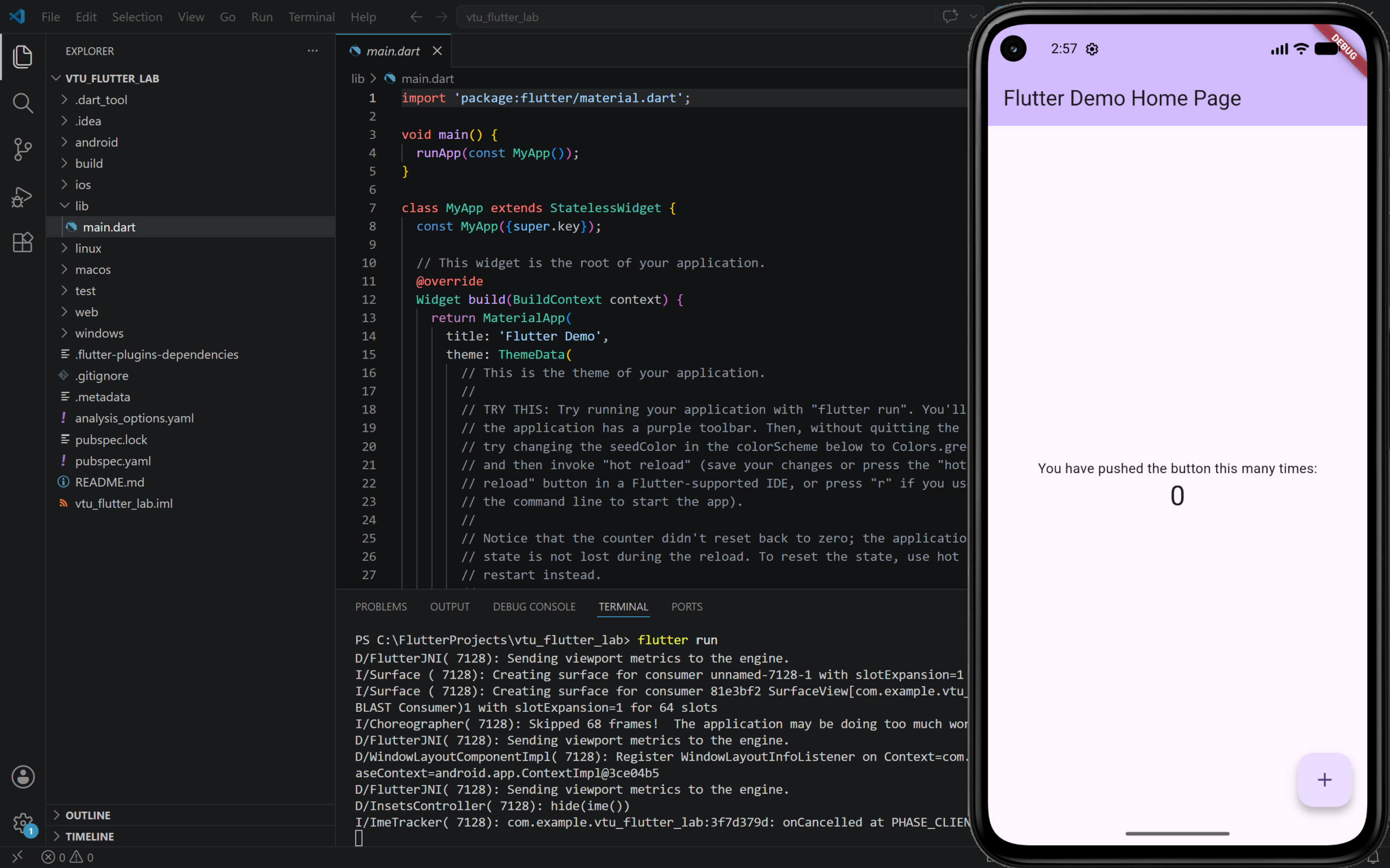 Flutter Lab Setup for Windows Successfully Setup and works